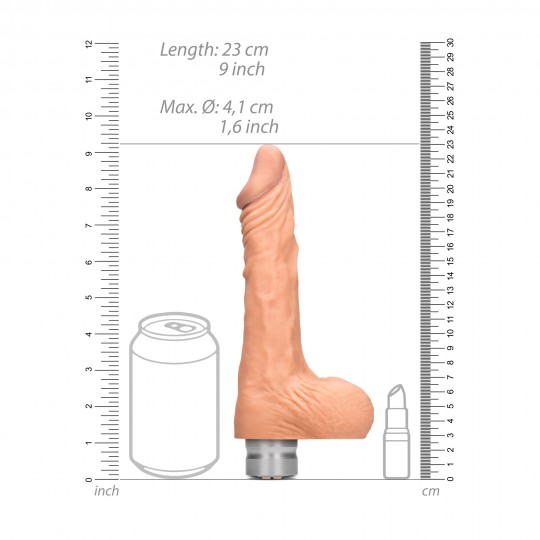 VIBRADOR REALÍSTICO 8&quot; COM TESTÍCULOS REALROCK BRANCO
