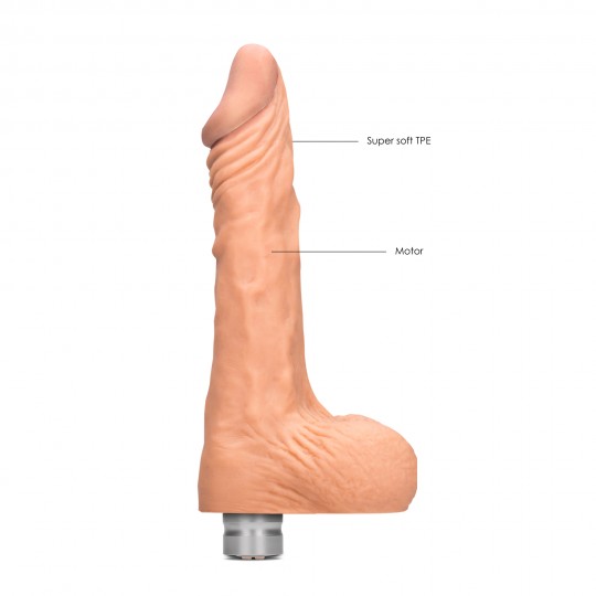 VIBRADOR REALÍSTICO 10&quot; CON TESTÍCULOS REALROCK BLANCO