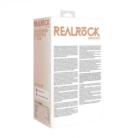 REALISTIC VIBRATING DILDO 9&quot; WITH BALLS REALROCK FLESH