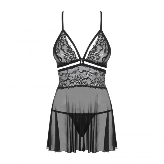 BABYDOLL E TANGA 838-BAB OBSESSIVE PRETO