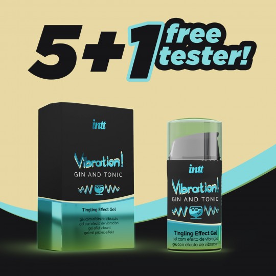PACK 5 + 1 TESTER GEL CON VIBRACIÓN VIBRATION GIN Y TÓNICA INTT 15ML
