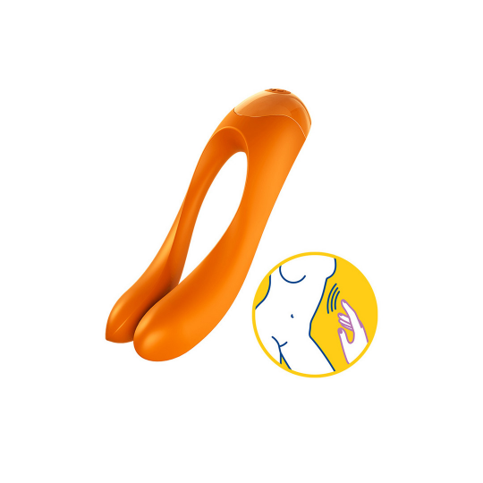 CANDY CANE - FINGER VIBRATOR FOR INTIMATE ZONES - ORANGE