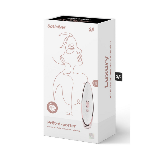PRÊT-Á-PORTER - LUXURY AIR PULSE STIMULATOR AND VIBRATION - WHITE/ROSE GOLD